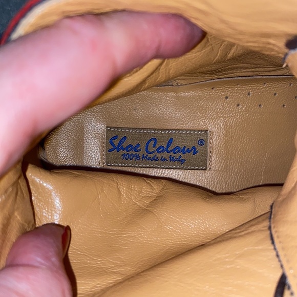 Shoe Color’s” Red Leather Lace up Bootie. - Picture 7 of 9